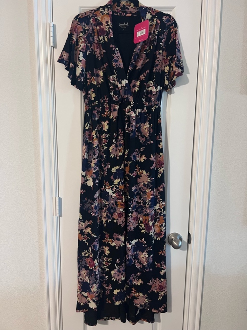 Floral V-Neck Maternity Maxi
